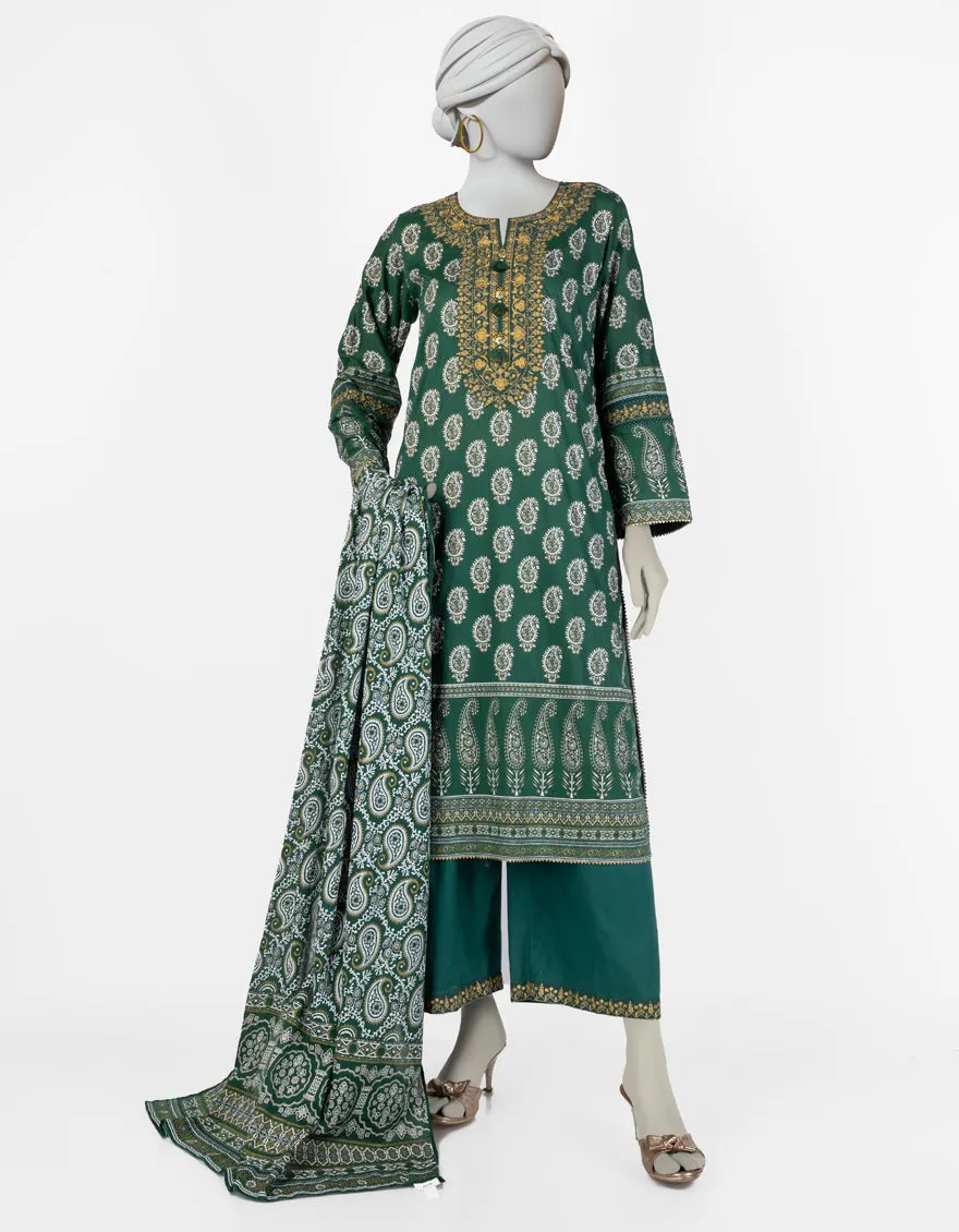 GREEN LAWN 3PC STITCHED | JLAWN-S-25-055/S ROYAL GARDEN-1 sold by Junaid Jamshed