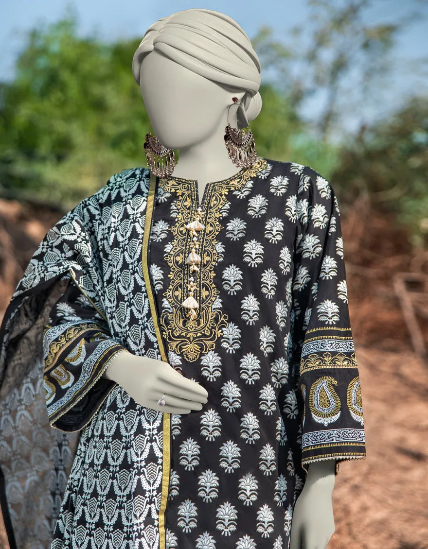 BLACK LAWN 3PC STITCHED | JLAWN-S-25-057/S ROYAL GARDEN-3 sold by Junaid Jamshed product image thumbnail 2