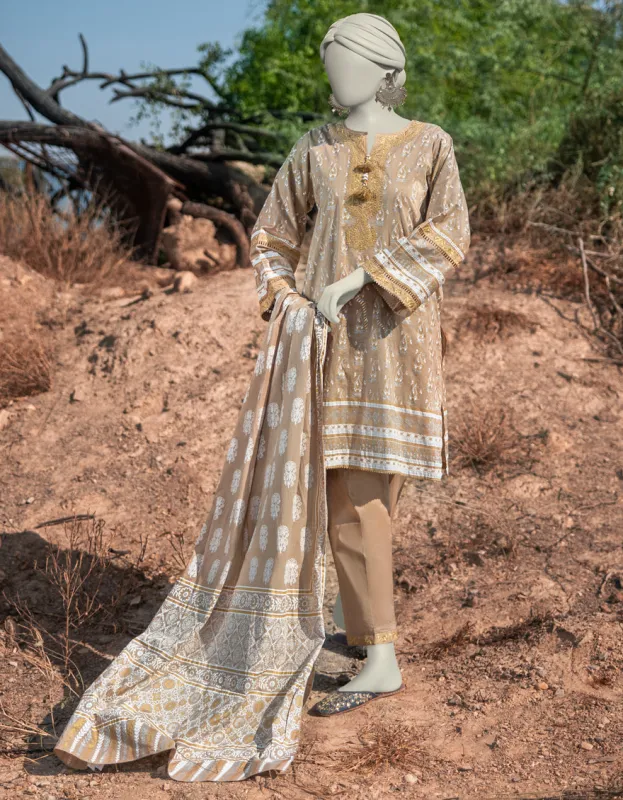 BROWN LAWN 3PC STITCHED | JLAWN-S-25-058/S ROYAL GARDEN-04 sold by Junaid Jamshed