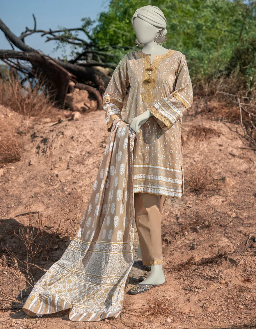 BROWN LAWN 3PC STITCHED | JLAWN-S-25-058/S ROYAL GARDEN-04 sold by Junaid Jamshed