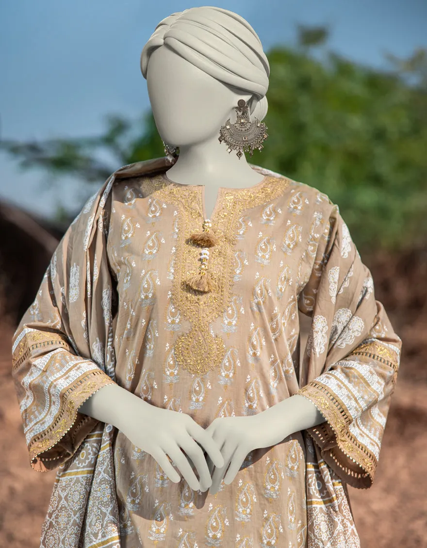 BROWN LAWN 3PC STITCHED | JLAWN-S-25-058/S ROYAL GARDEN-04 sold by Junaid Jamshed product image thumbnail 2