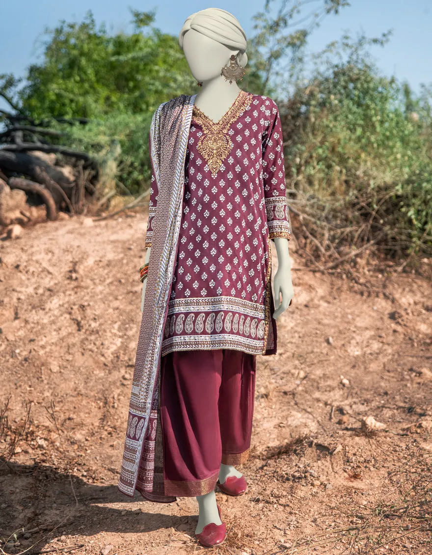 RED LAWN 3PC STITCHED | JLAWN-S-25-060/S ROYAL GARDEN-6 sold by Junaid Jamshed