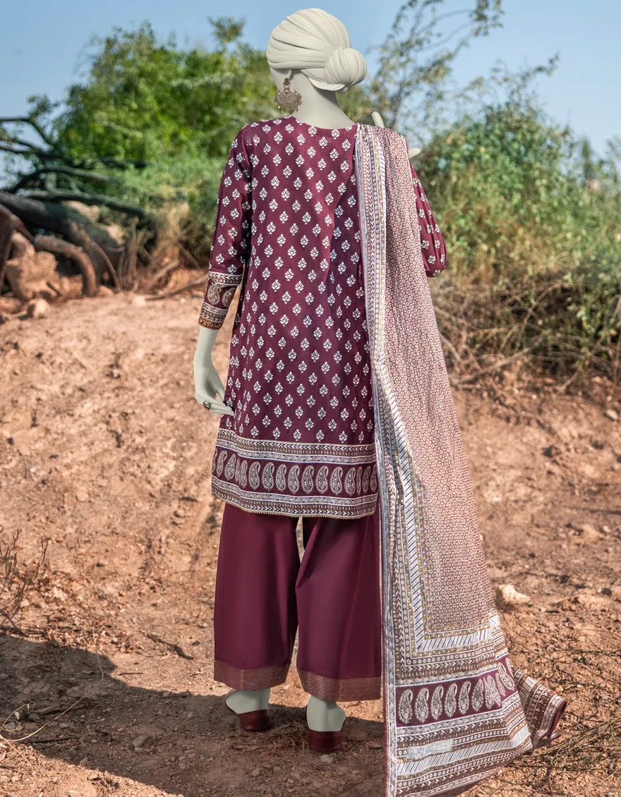 RED LAWN 3PC STITCHED | JLAWN-S-25-060/S ROYAL GARDEN-6 sold by Junaid Jamshed product image thumbnail 2