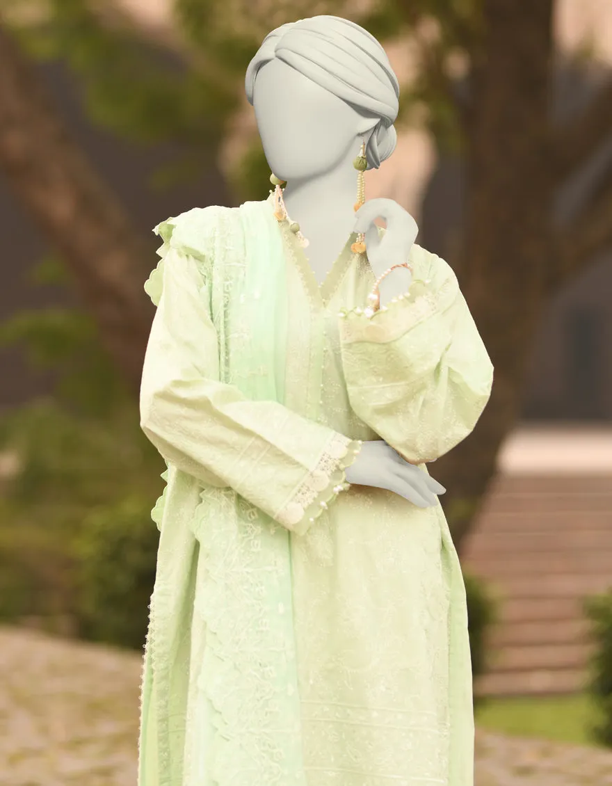 GREEN CAMBRIC 3PC UNSTITCHED | JLAWN-S-25-3149 SCHIFFLI-1 sold by Junaid Jamshed product image thumbnail 2
