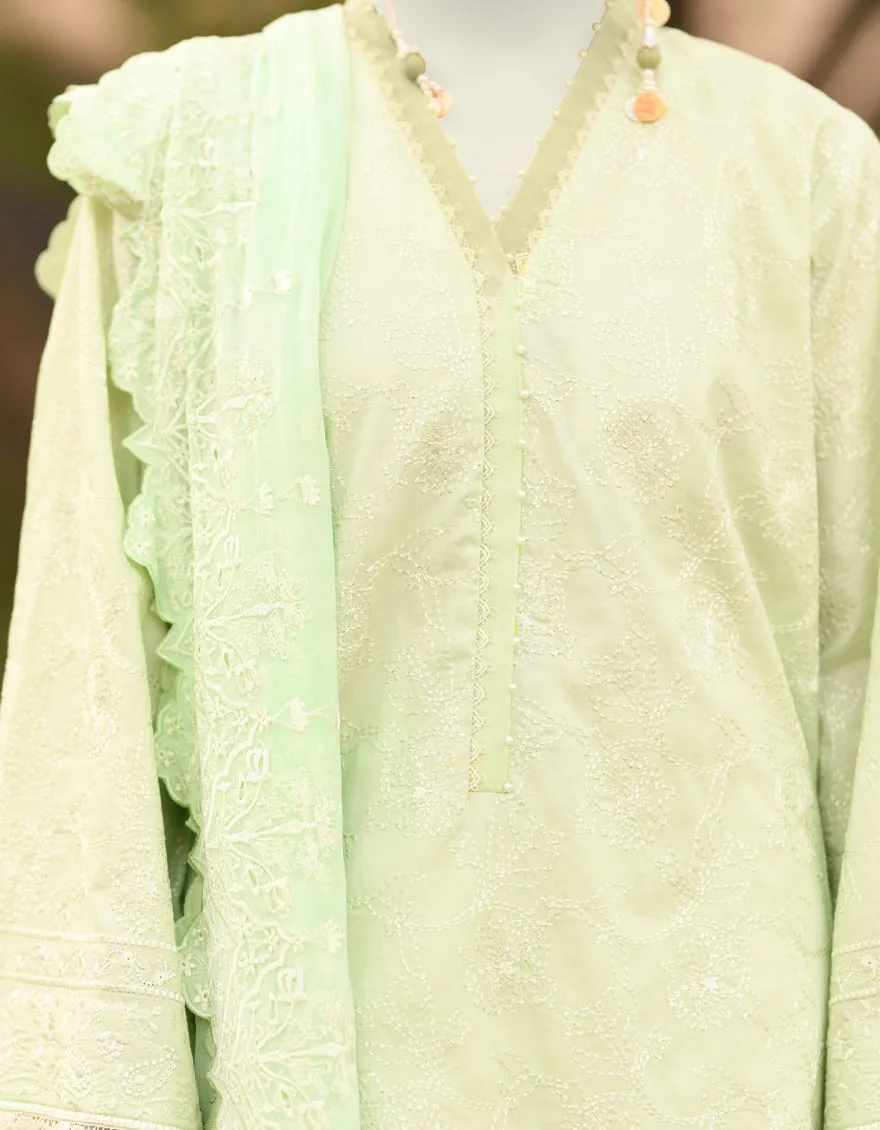GREEN CAMBRIC 3PC UNSTITCHED | JLAWN-S-25-3149 SCHIFFLI-1 sold by Junaid Jamshed product image thumbnail 3