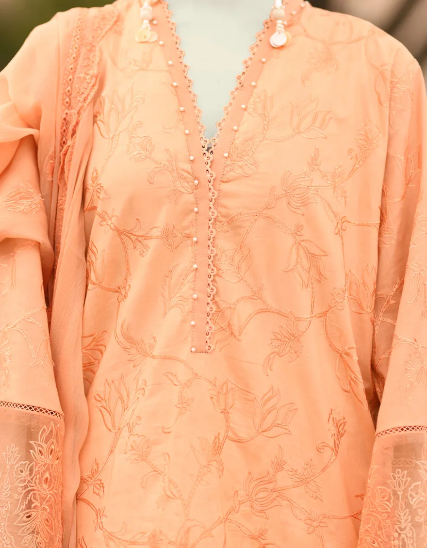 ORANGE CAMBRIC 3PC UNSTITCHED | JLAWN-S-25-3150 SCHIFFLI-02 sold by Junaid Jamshed product image thumbnail 3