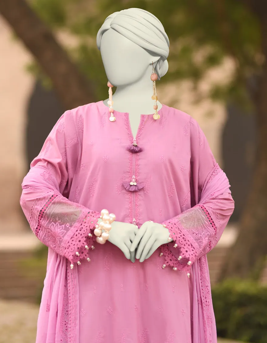 PINK CAMBRIC 3PC UNSTITCHED | JLAWN-S-25-3155 SCHIFLI-7 sold by Junaid Jamshed product image thumbnail 2