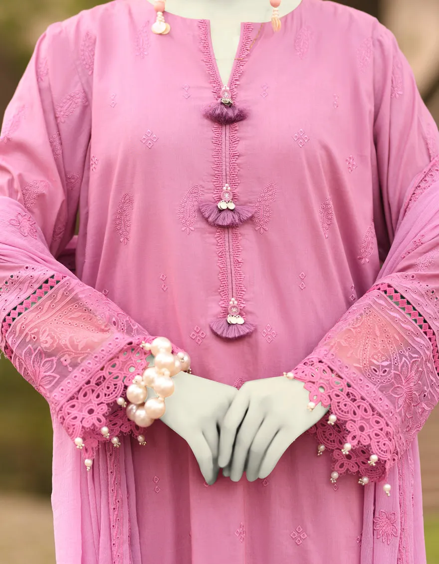 PINK CAMBRIC 3PC UNSTITCHED | JLAWN-S-25-3155 SCHIFLI-7 sold by Junaid Jamshed product image thumbnail 3