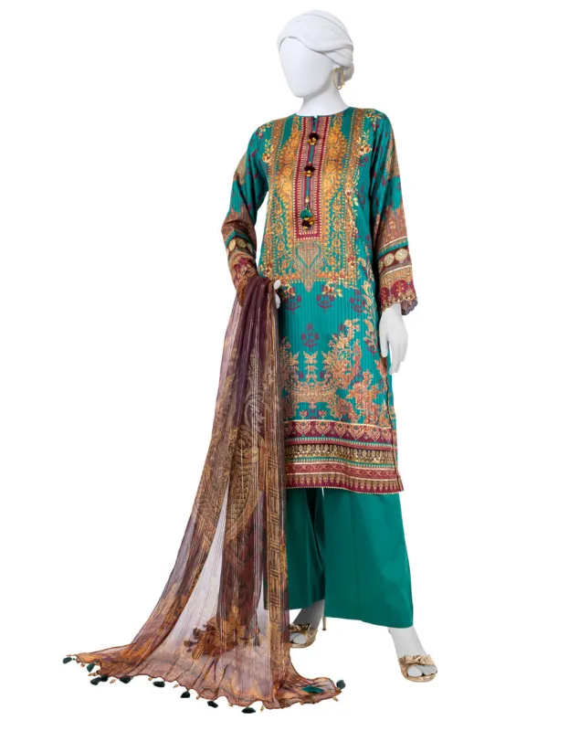 GREEN DOBBY 3PC STITCHED | JLAWN-S-25-809/S ROYAL HERITAGE-1 sold by Junaid Jamshed