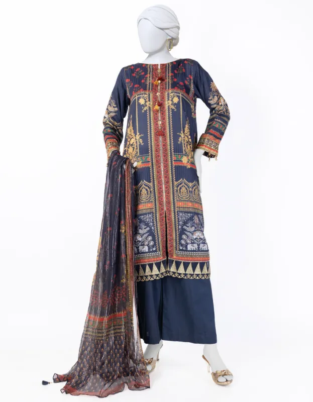 BLUE DOBBY 3PC STITCHED | JLAWN-S-25-810/S ROYAL HERITAGE-2 sold by Junaid Jamshed