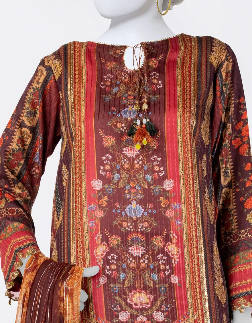 BROWN DOBBY 3PC STITCHED | JLAWN-S-25-811/S ROYAL HERITAGE-03 sold by Junaid Jamshed product image thumbnail 3