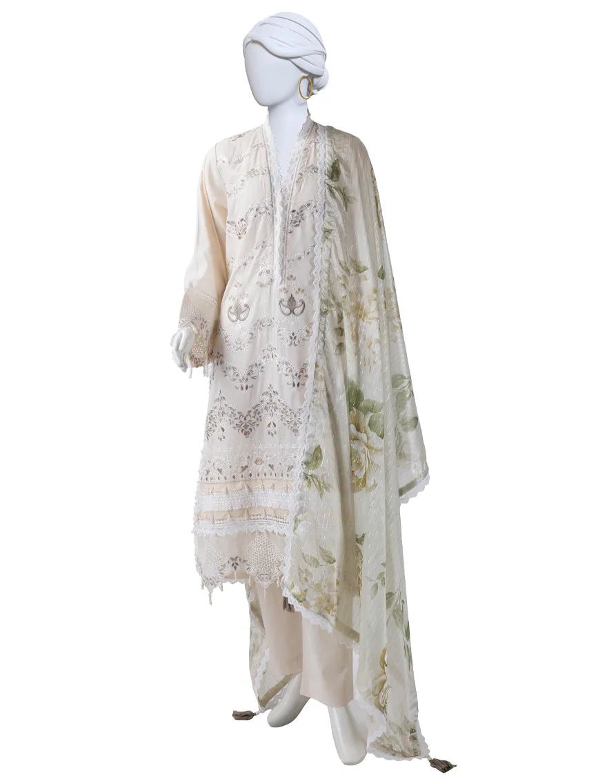 WHITE LAWN 3PC STITCHED | JLAWN-S-25-822/S LUXE-A-02 sold by Junaid Jamshed