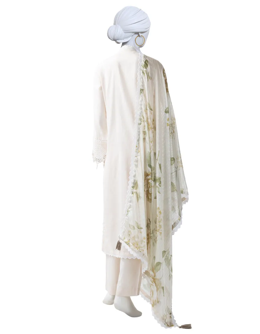 WHITE LAWN 3PC STITCHED | JLAWN-S-25-822/S LUXE-A-02 sold by Junaid Jamshed product image thumbnail 2