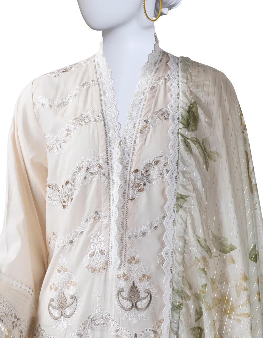 WHITE LAWN 3PC STITCHED | JLAWN-S-25-822/S LUXE-A-02 sold by Junaid Jamshed product image thumbnail 3