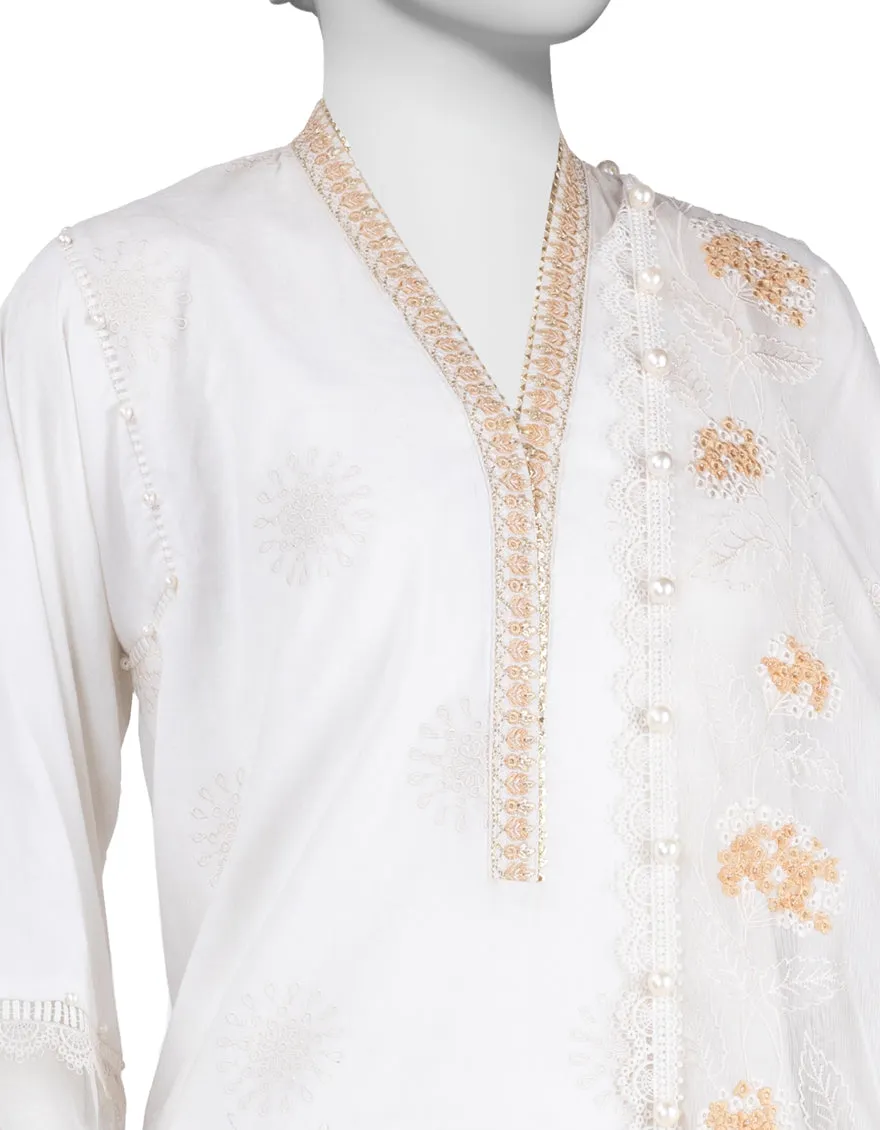 WHITE LAWN 3PC STITCHED | JLAWN-S-25-831/S LUXE-B-05 sold by Junaid Jamshed product image thumbnail 3