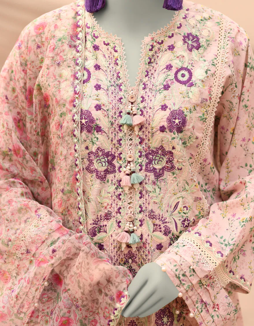 PINK LAWN 3PC STITCHED | JLAWN-S-25-839/S MAHROSH-3 sold by Junaid Jamshed product image thumbnail 3