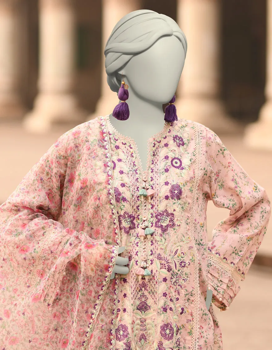 PINK LAWN 3PC STITCHED | JLAWN-S-25-839/S MAHROSH-3 sold by Junaid Jamshed product image thumbnail 4