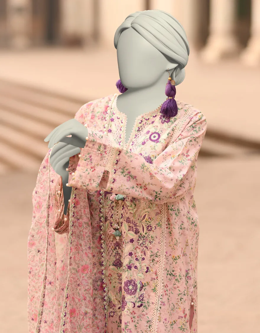 PINK LAWN 3PC STITCHED | JLAWN-S-25-839/S MAHROSH-3 sold by Junaid Jamshed product image thumbnail 2