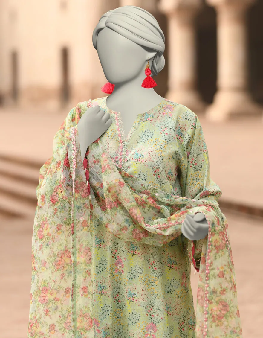 GREEN LAWN 3PC STITCHED | JLAWN-S-25-840/S MAHROSH-4 sold by Junaid Jamshed product image thumbnail 2