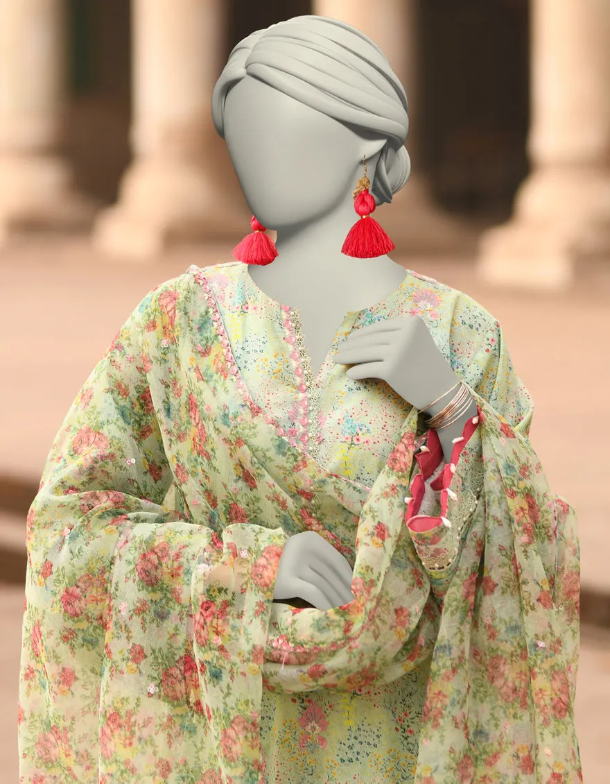 GREEN LAWN 3PC STITCHED | JLAWN-S-25-840/S MAHROSH-4 sold by Junaid Jamshed product image thumbnail 3