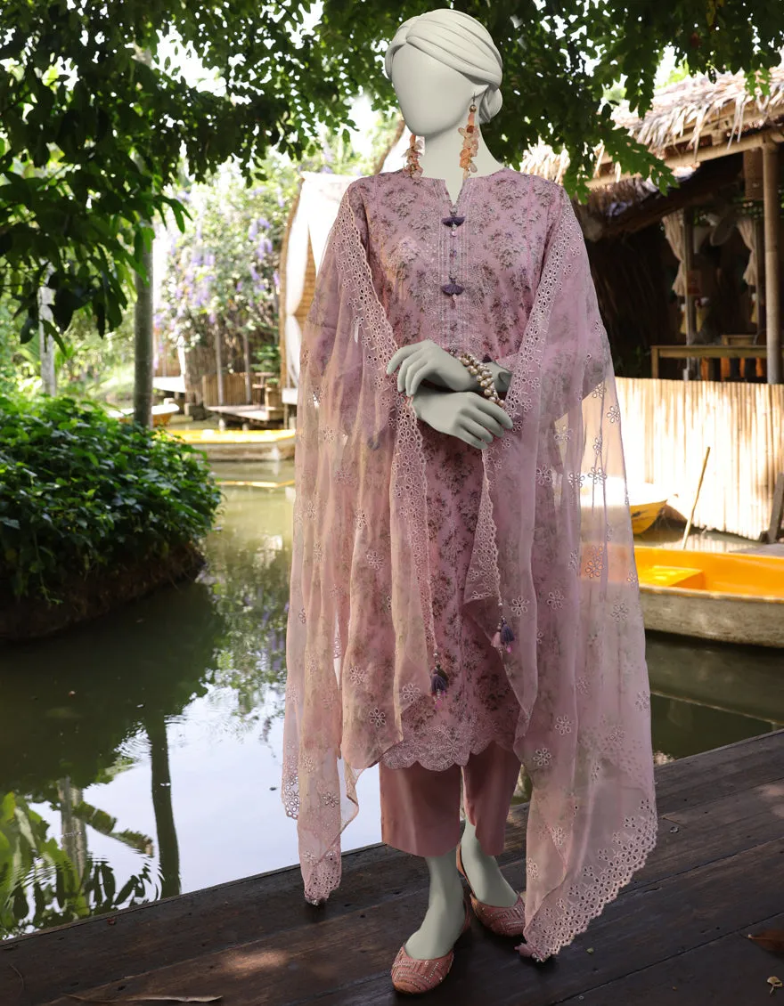 PINK LAWN 3PC UNSTITCHED | JLAWN-S-25-841 FLORIST-1 sold by Junaid Jamshed