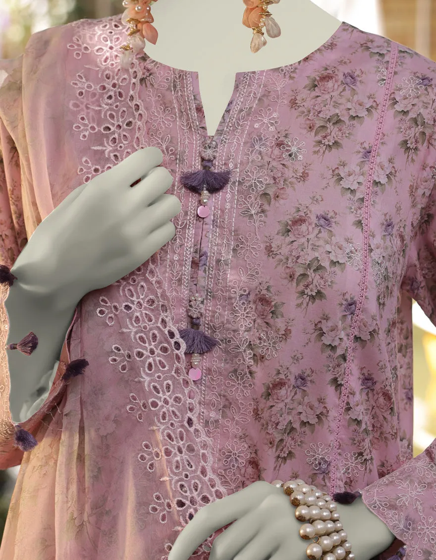 PINK LAWN 3PC UNSTITCHED | JLAWN-S-25-841 FLORIST-1 sold by Junaid Jamshed product image thumbnail 3