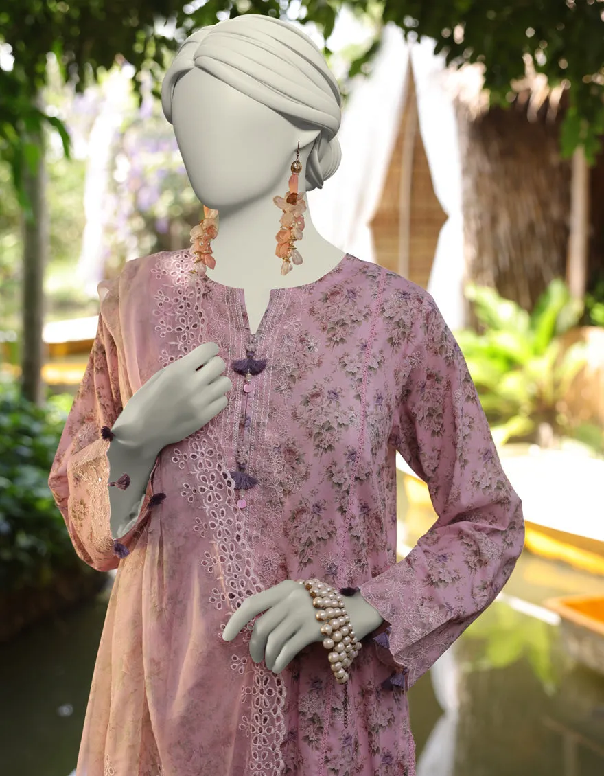 PINK LAWN 3PC UNSTITCHED | JLAWN-S-25-841 FLORIST-1 sold by Junaid Jamshed product image thumbnail 2