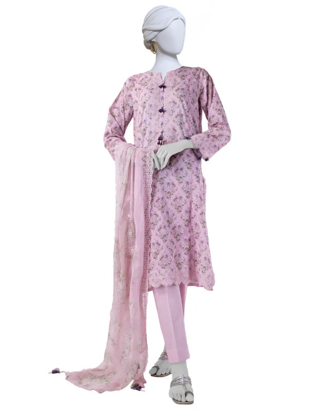 PINK LAWN 3PC STITCHED | JLAWN-S-25-841/S FLORIST-01 sold by Junaid Jamshed