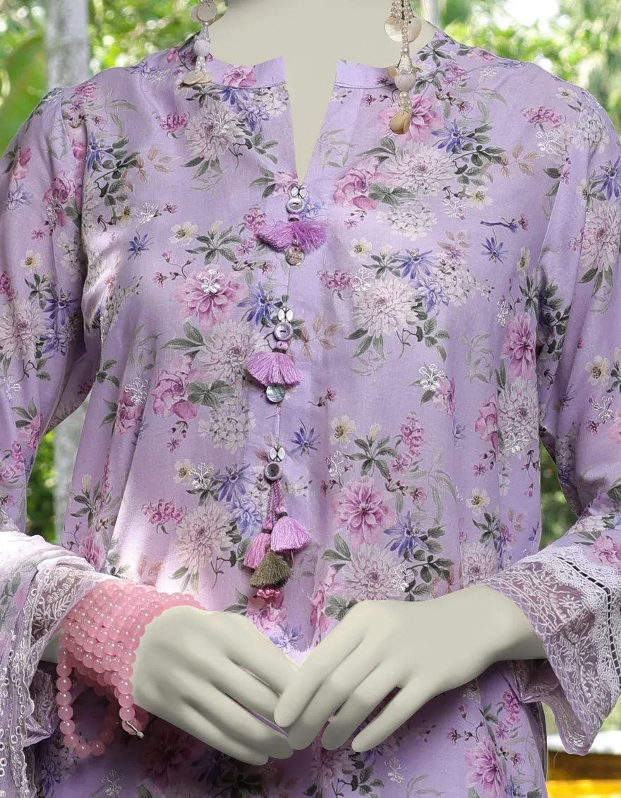 PURPLE LAWN 3PC UNSTITCHED | JLAWN-S-25-842 FLORIST-2 sold by Junaid Jamshed product image thumbnail 3