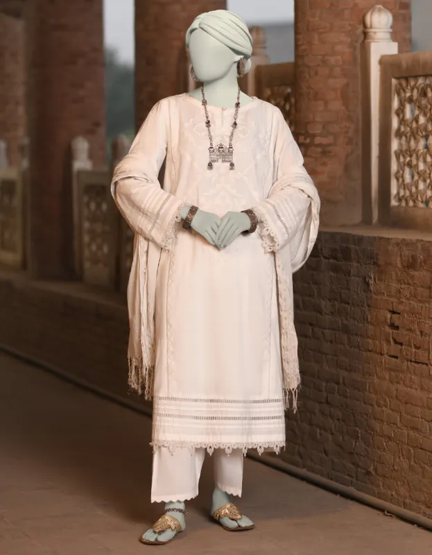 WHITE DOBBY 2PC STITCHED | JLAWN-S-JDS-25-1006/S RALLI-02 sold by Junaid Jamshed