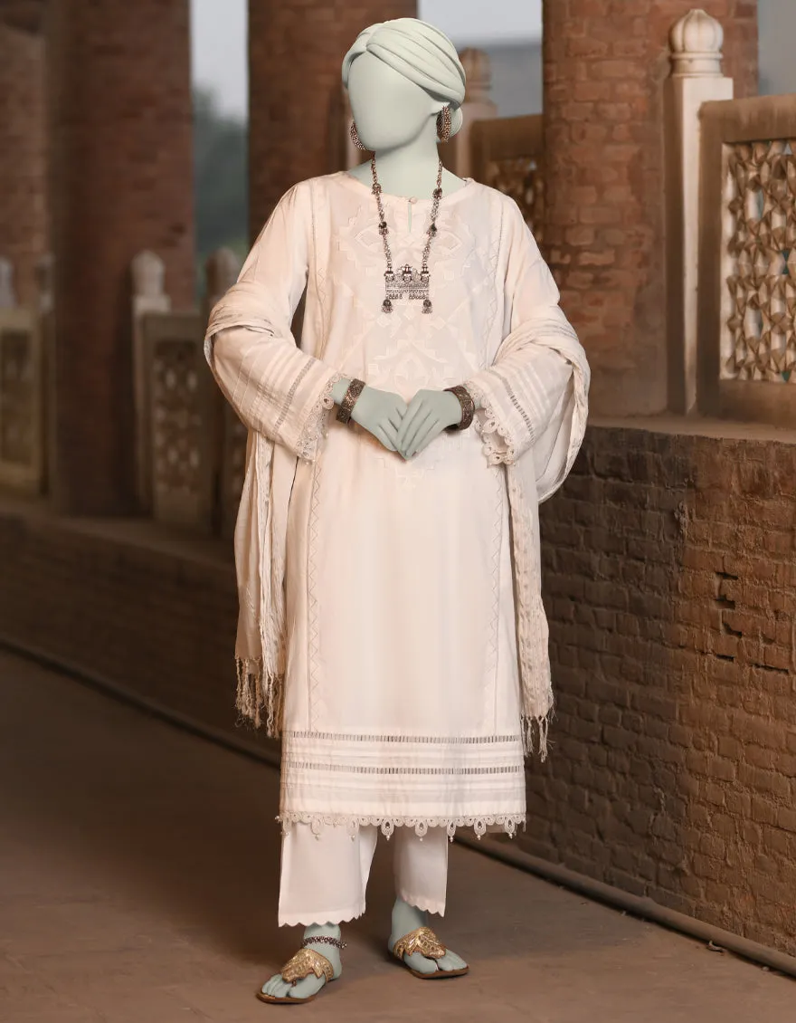 WHITE DOBBY 2PC STITCHED | JLAWN-S-JDS-25-1006/S RALLI-02 sold by Junaid Jamshed