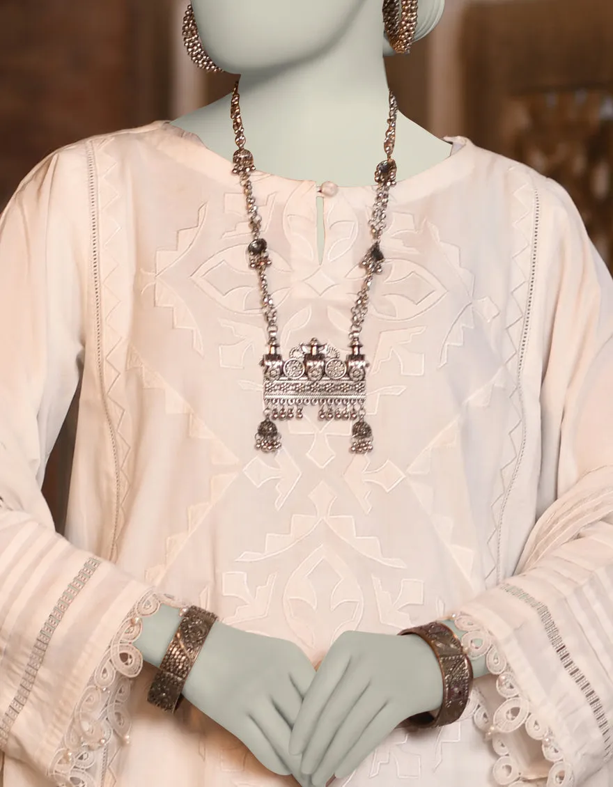 WHITE DOBBY 2PC STITCHED | JLAWN-S-JDS-25-1006/S RALLI-02 sold by Junaid Jamshed product image thumbnail 2