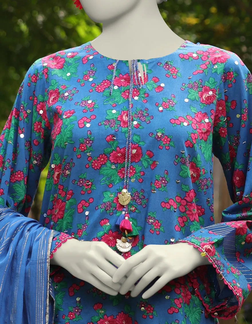 BLUE LAWN 2PC UNSTITCHED | JLAWN-S-JDS-25-1070 VIBRANT FLORAL-2 sold by Junaid Jamshed product image thumbnail 3