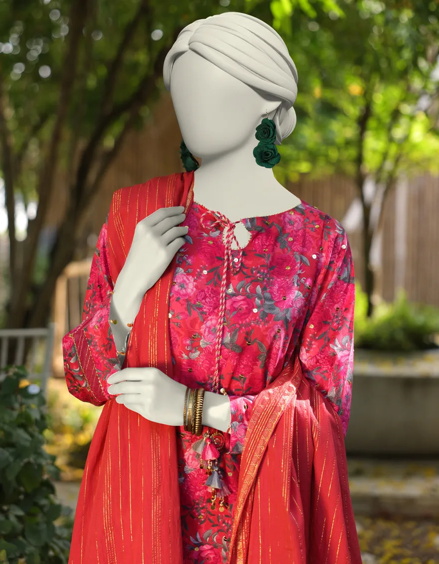 PINK LAWN 2PC UNSTITCHED | JLAWN-S-JDS-25-1071 VIBRANT FLORAL-3 sold by Junaid Jamshed product image thumbnail 2