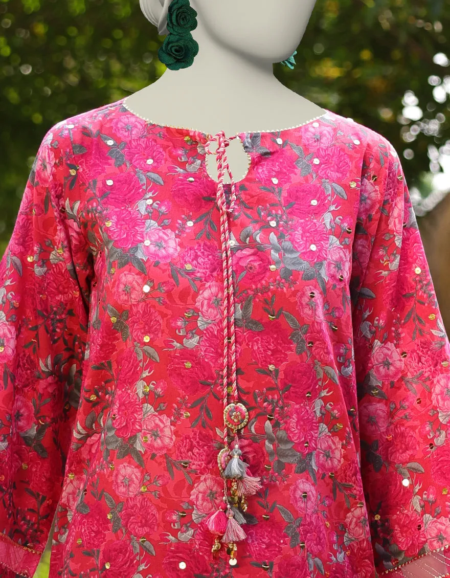 PINK LAWN 2PC UNSTITCHED | JLAWN-S-JDS-25-1071 VIBRANT FLORAL-3 sold by Junaid Jamshed product image thumbnail 3