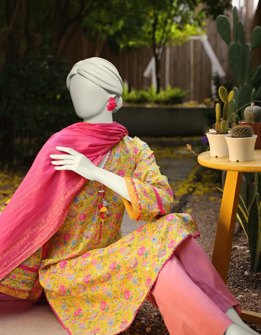 PINK LAWN 2PC UNSTITCHED | JLAWN-S-JDS-25-1072 VIBRANT FLORAL-4 sold by Junaid Jamshed product image thumbnail 2