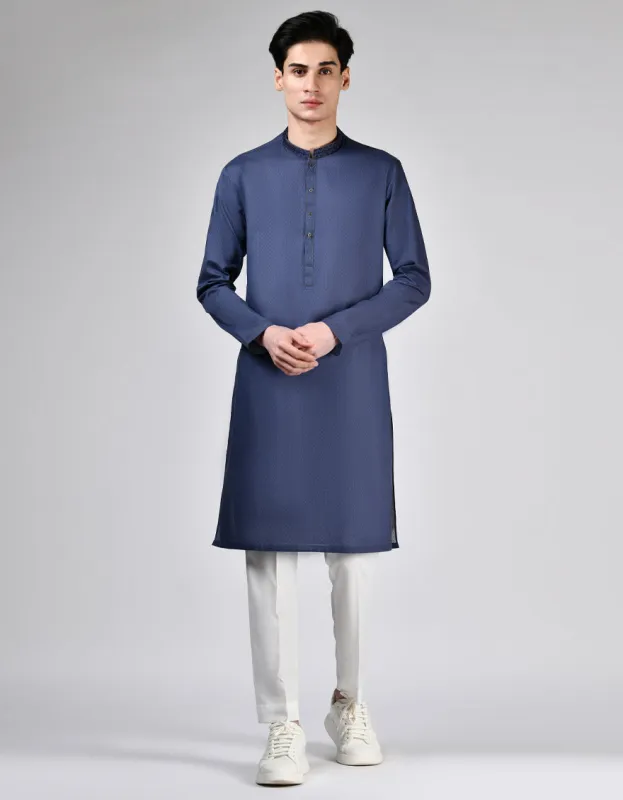 PURPLE COTTON KURTA | JTK-A-46523/S24/JJ9552-SF sold by Junaid Jamshed