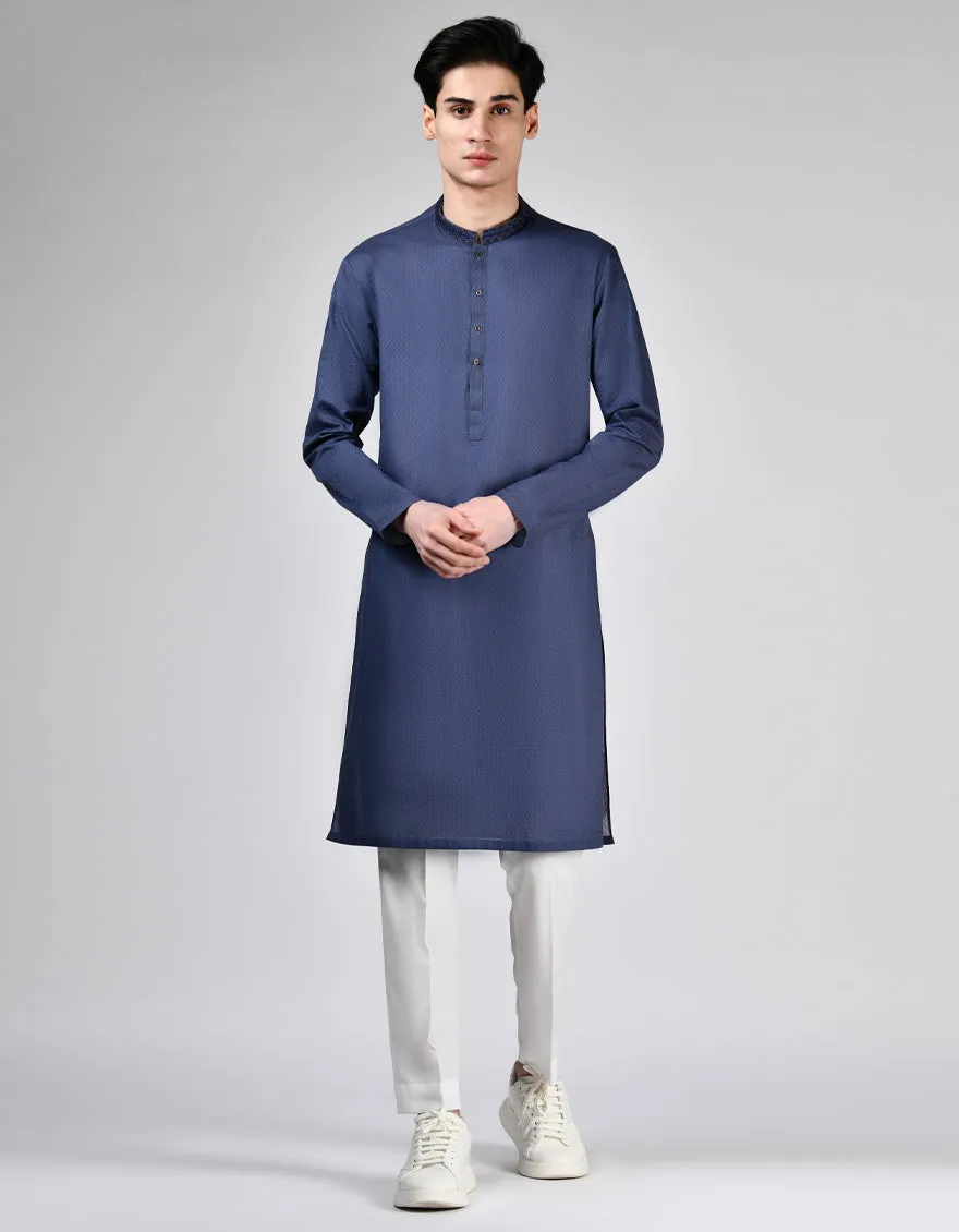 PURPLE COTTON KURTA | JTK-A-46523/S24/JJ9552-SF sold by Junaid Jamshed