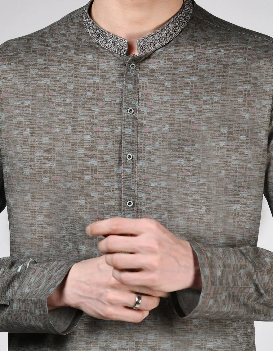 BROWN COTTON KURTA | JTK-A-46565/S24/JJ9552-SF sold by Junaid Jamshed product image thumbnail 3