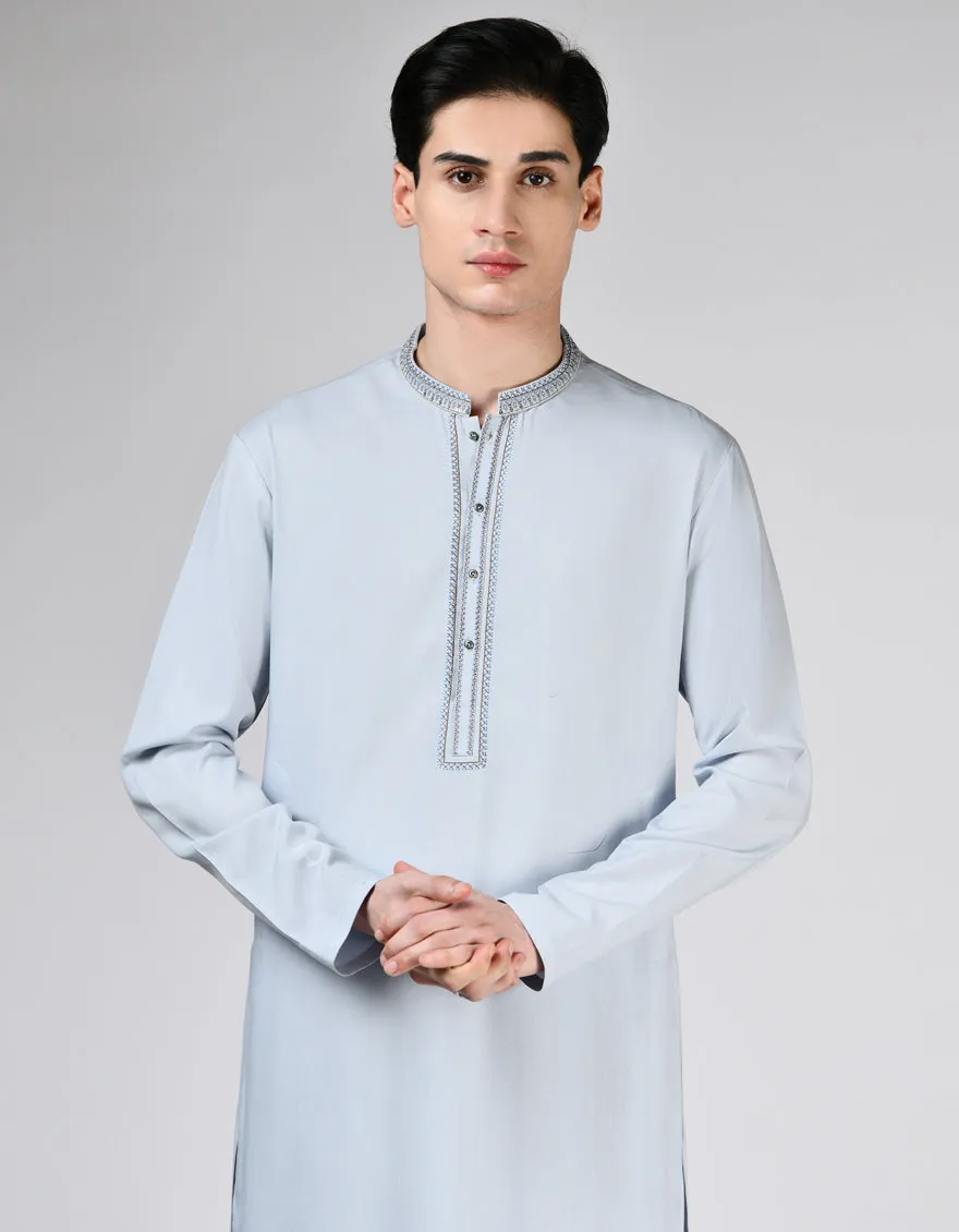 GREY BLENDED KAMEEZ SHALWAR | JTKS-A-34894/S24/JJ9622-SF sold by Junaid Jamshed product image thumbnail 2