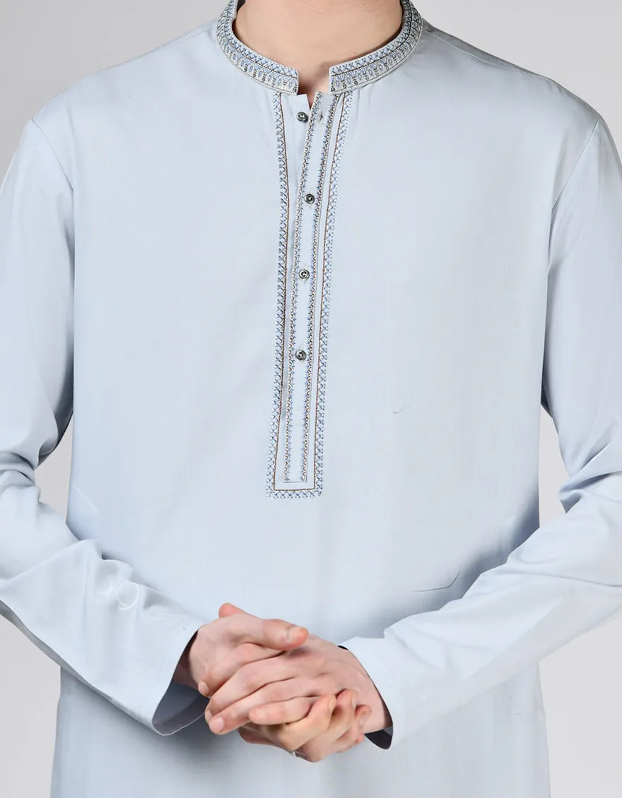 GREY BLENDED KAMEEZ SHALWAR | JTKS-A-34894/S24/JJ9622-SF sold by Junaid Jamshed product image thumbnail 3