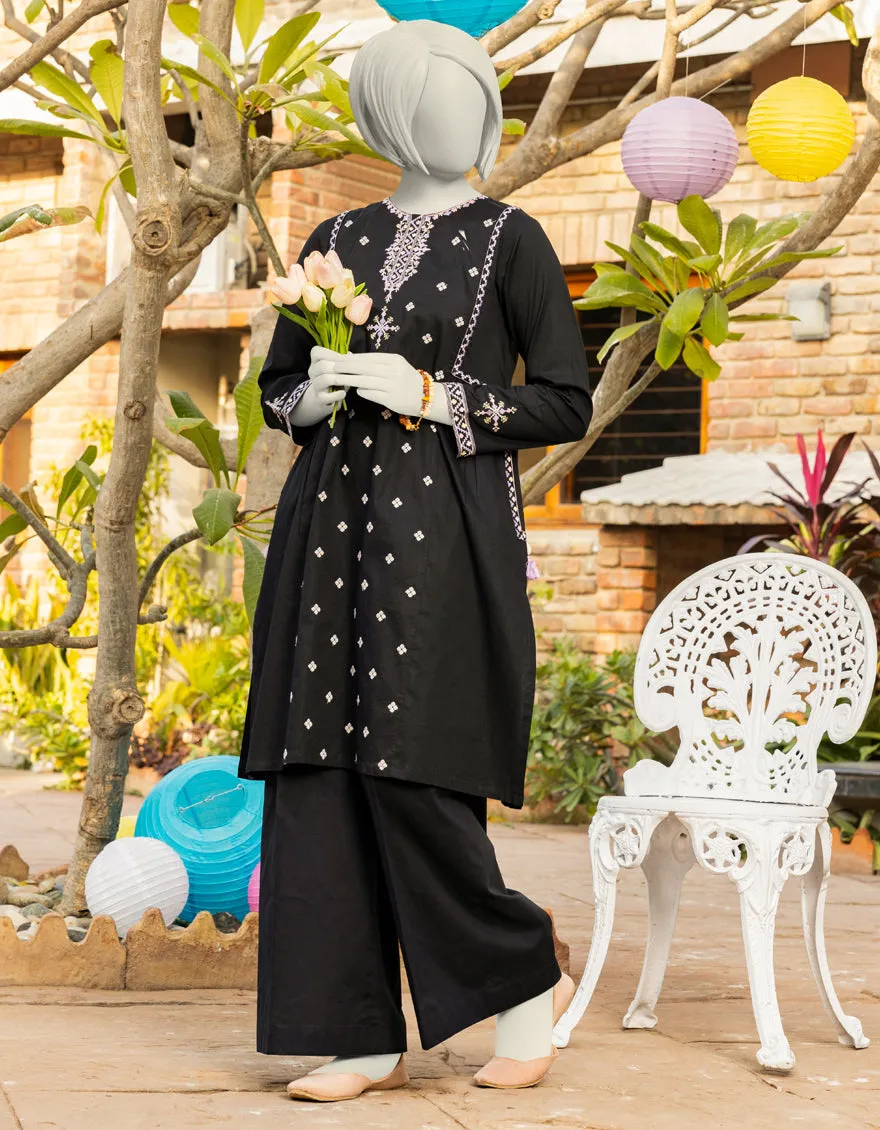 BLACK LAWN KURTI | JYGK-S-JTS-25-4014 FB/RANGKARI-4 sold by Junaid Jamshed