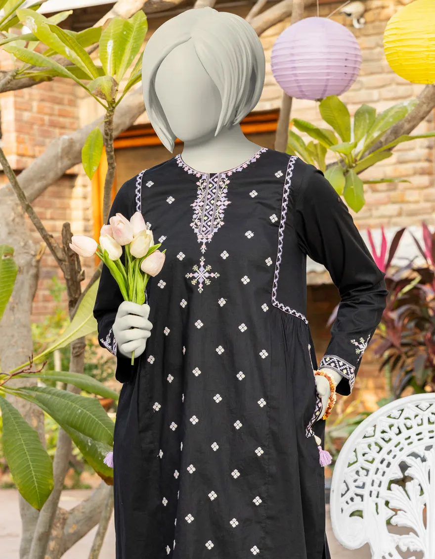 BLACK LAWN KURTI | JYGK-S-JTS-25-4014 FB/RANGKARI-4 sold by Junaid Jamshed product image thumbnail 2