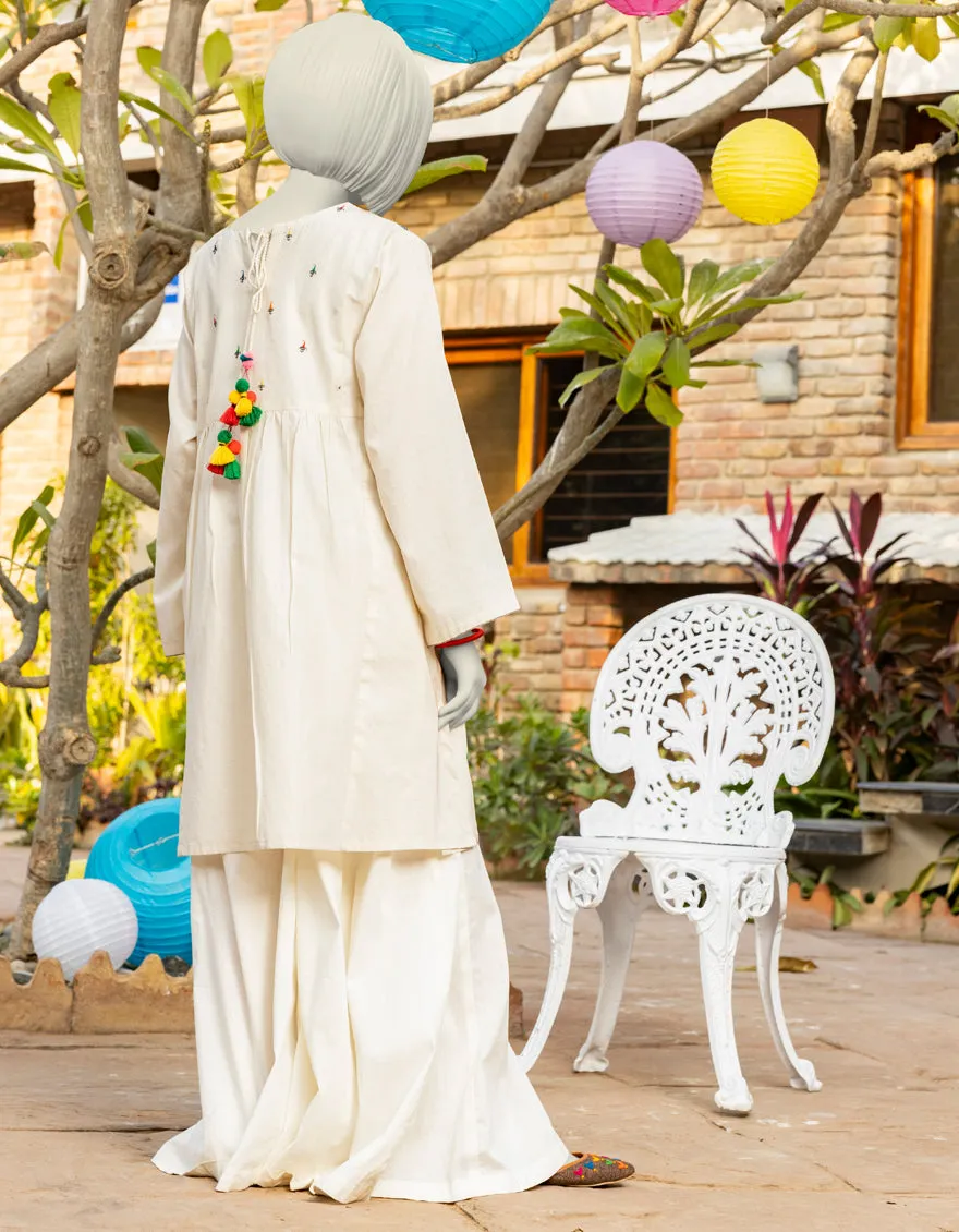 WHITE LAWN KURTI | JYGK-S-JTS-25-4015 FB/RUNGKARI-5 sold by Junaid Jamshed product image thumbnail 2