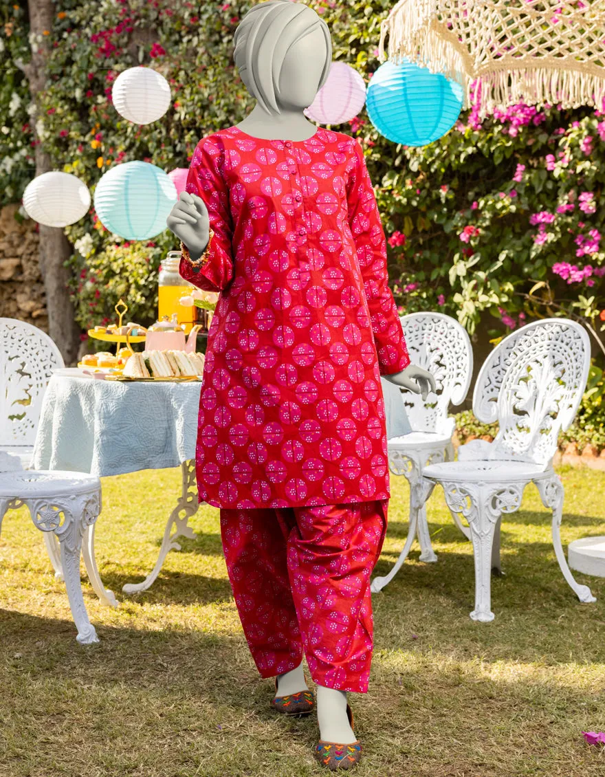 RED LAWN KURTI | JYGK-JTS-CD-05-4002 sold by Junaid Jamshed