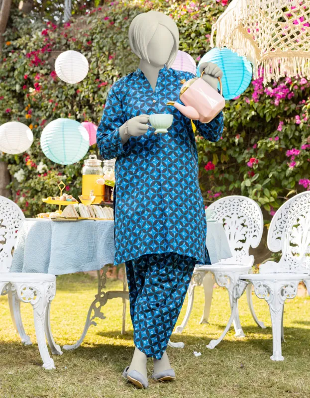 BLUE LAWN KURTI | JYGK-JTS-CD-05-4003 sold by Junaid Jamshed