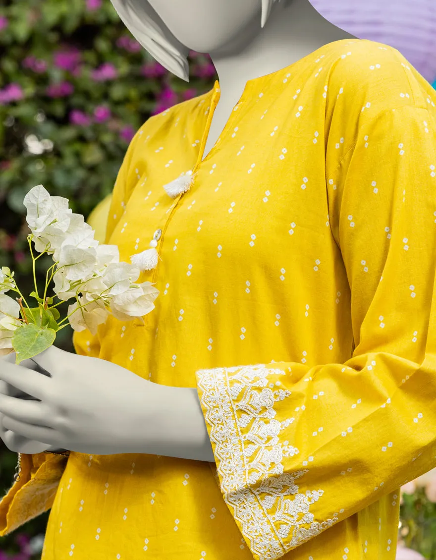 YELLOW LAWN KURTI | JYGK-JTS-CD-05-4020 sold by Junaid Jamshed product image thumbnail 3