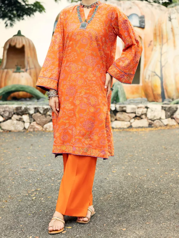 ORANGE LAWN KURTI | AL-LK-CD-05-1041 sold by Junaid Jamshed