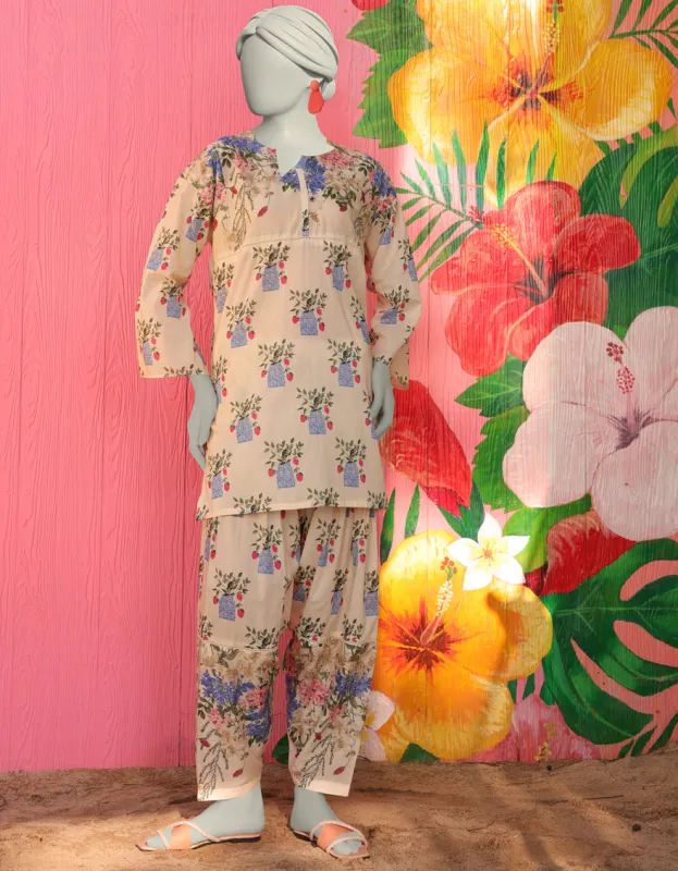 CREAM LAWN KURTI | JJLK-JSS-CD-05-307 sold by Junaid Jamshed