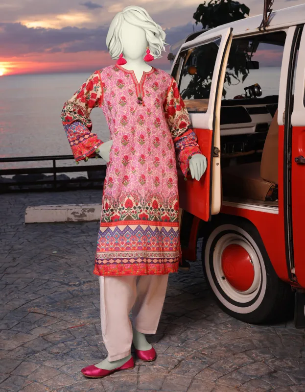 PINK LAWN KURTI | JJLK-JSS-CD-05-326 sold by Junaid Jamshed